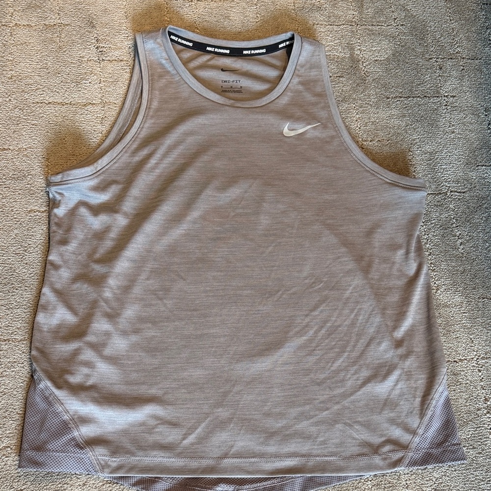 Nike Light Gray women’s Athletic Tank Top with White Swoosh